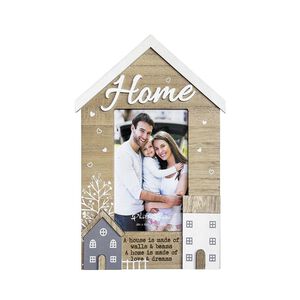 Home Is A House Wooden 4" x 6" Photo Frame